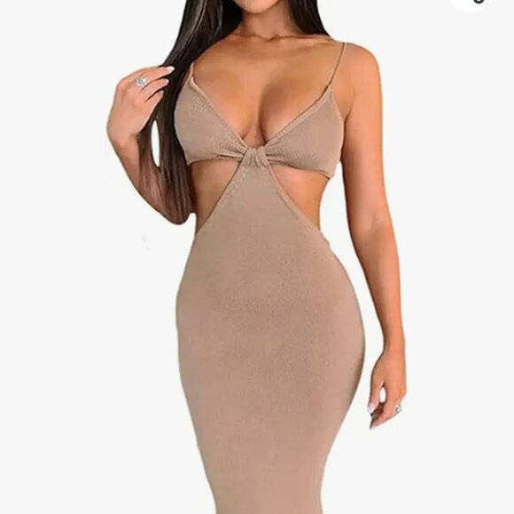 Bodycon Sexy Strappy Triangle Top Maxi Dress - Picture 8 of 15